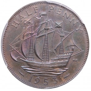 Great Britain 1/2 Penny 1953 - PCGS PR63BN