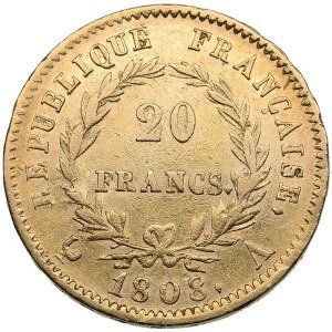 France 20 Francs 1808 A - Napoleon I (1804-1814, 1815)