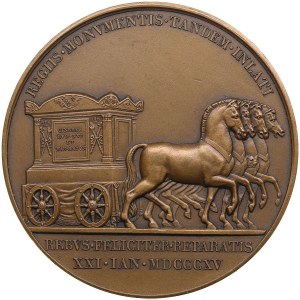 France Medal 1815 - Reinternment of Louis XVI and Marie-Antoinette at Saint-Denis. By Andrieu.