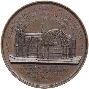 France Medal 1846 - Chapelle Saint Ferdinand, Duc d'Orléans