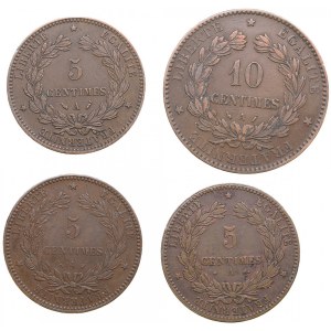 France 10 Centimes 1888 & 5 Centimes 1875, 1894, 1896 (4)