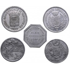 Small collection of French coins 1916-1922 (5)