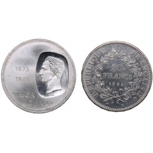Vevezuela 10 Bolivares 1973 & France 10 Francs 1965 (2)