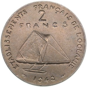 France, French Oceania 2 Francs 1948 ESSAI (Pattern)