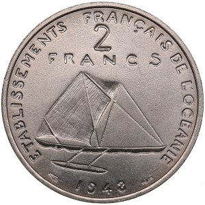 France, French Oceania 2 Francs 1948 ESSAI (Pattern)