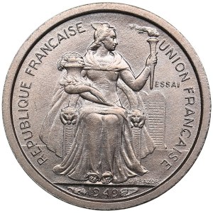 France, New Caledonia 50 Centimes 1949 ESSAI (Pattern)