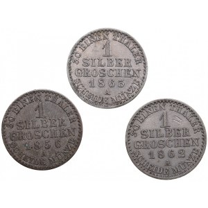 Germany, Prussia 1 Groschen 1856, 1862, 1863 (3)