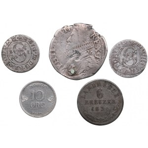 Small group of coins: Germany, Italy, Riga-Poland, Norway (5)