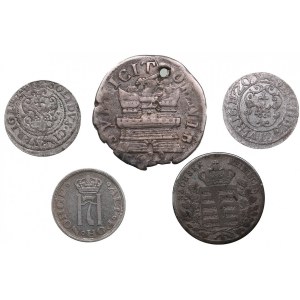 Small group of coins: Germany, Italy, Riga-Poland, Norway (5)