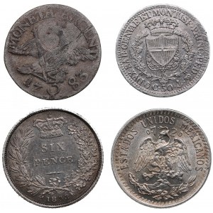 Small group of coins: Mexico, Great Britain, Italy, Germany (4)