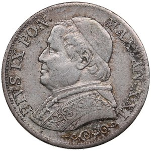 Italy, Papal States 1 Lira 1866 R - Pius IX (1846-1870)