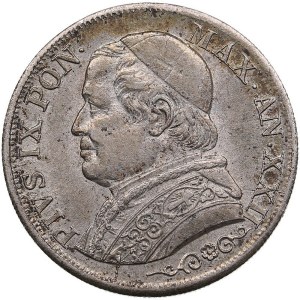 Italy, Papal States 1 Lira 1867 R - Pius IX (1846-1870)