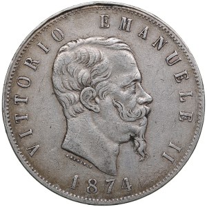 Italy 5 Lire 1874 - Vittorio Emanuele II (1861-1878)