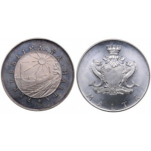 Malta 4 Lira 1976, 2 Lira 1972 (2)