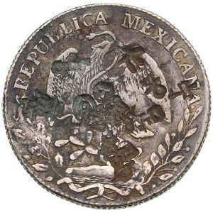 Mexico 8 Reales 1885 BR / China chopmarks