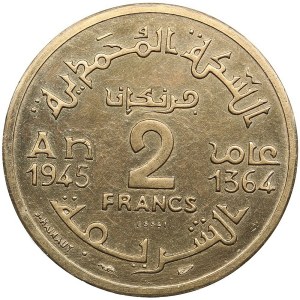 Morocco 2 Francs 1945 - Piedfort ESSAI