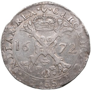 Spanish Netherlands, Antwerpen 1 Patagon 1672 - Charles II (1665-1700)