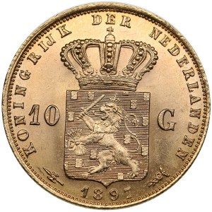 Netherlands 10 Gulden 1897 - Wilhelmina