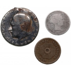 Small lot of coins, tokens (3)