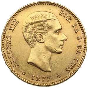 Spain 25 Pesetas 1877 - Alfonso XII (1874-1885)