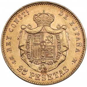 Spain 25 Pesetas 1880 - Alfonso XII (1874-1885)