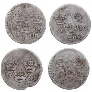 Sweden 1 Öre 1668, 1683, 1684, 1696 (4)