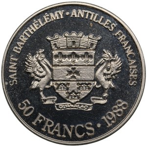 Sweden, Saint Barthelemy 50 Francs / 50 Riksdaler 1988