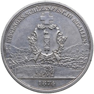 Switzerland 5 Francs 1874 - St. Gallen Shooting Festival