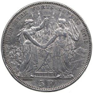 Switzerland 5 Francs 1876 - Lausanne Shooting Festival
