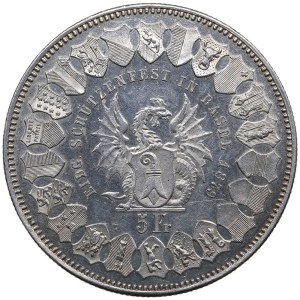 Switzerland 5 Francs 1879 - Basel Shooting Festival