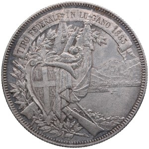 Switzerland 5 Francs 1883 - Lugano Shooting Festival