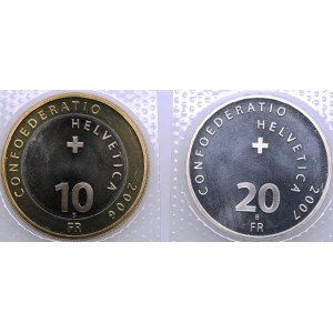 Switzerland 20 Francs 2007 & 10 Francs 2006 (2)