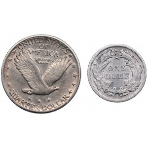 USA 1/4 Dollar 1930 & 1 Dime 1889 (2)