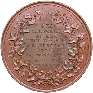 Estonia, Russia medal 1886 - 100th Birthday Anniversary of Johann August Hagen