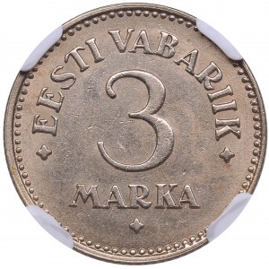 Estonia 3 Marka 1925 - NGC MS 63