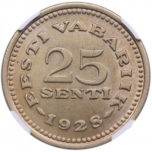 Estonia 25 Senti 1928 - NGC MS 64