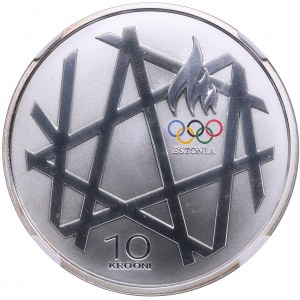 Estonia 10 Krooni 2008 - Beijing Olympics - NGC PF 69