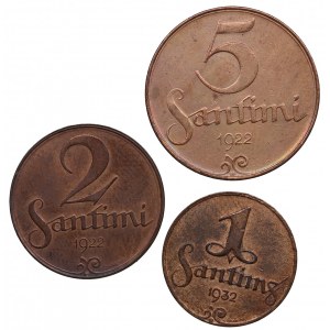 Latvia Small collection of coins 1922, 1932 (3)