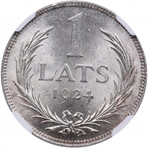 Latvia 1 Lats 1924 - NGC MS 65