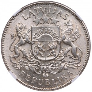 Latvia 2 Lati 1925 - NGC MS 65