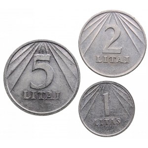 Lithuania 5, 2 Litai & 1 Litas 1991 (3)