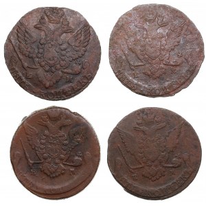 Small collection of Russia 5 Kopecks 1769, 1770, 1772, 1788 (4)