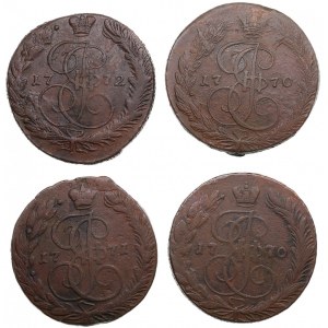 Small collection of Russia 5 Kopecks 1770, 1771, 1772 (4)