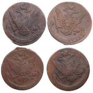 Small collection of Russia 5 Kopecks 1770, 1771, 1772 (4)