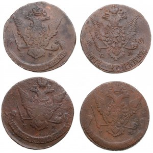 Small collection of Russia 5 Kopecks 1770, 1771, 1772, 1779 (4)
