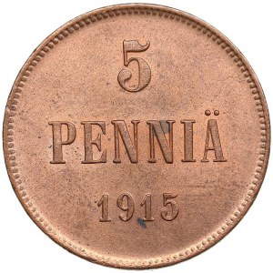 Finland, Russia 5 Penniä 1915