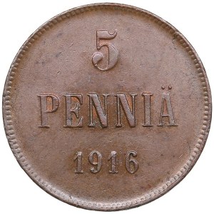 Finland, Russia 5 Penniä 1916