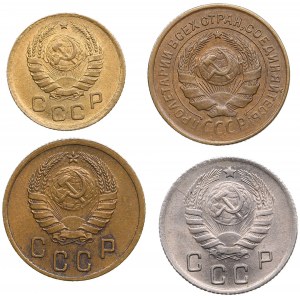 Small collection of coins: Russia, USSR 1926, 1937, 1939, 1945 (4)