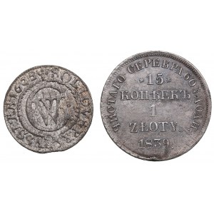Russia, Poland 15 kopecks/1 zloty 1839 & Germany, Brandenburg Solidus 1625 (2)