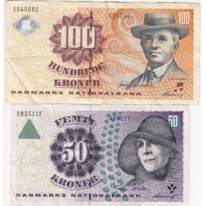 Denmark 100 & 50 Kroner 1997 (2)